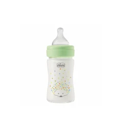 Chicco Perfect Easy Slow Flow Glass Bottle 0m+ Green 150ml (5floz)