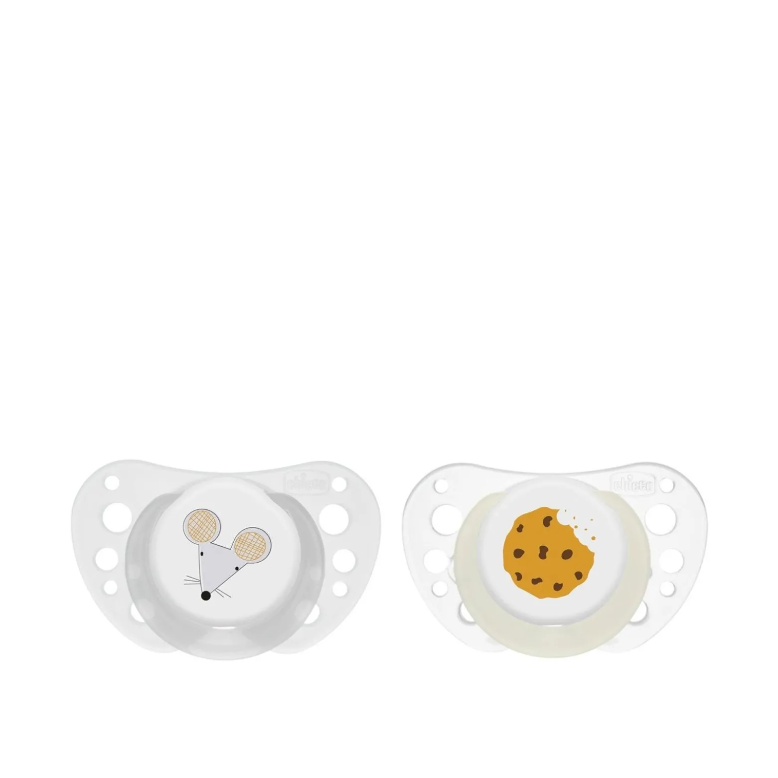 Chicco PhysioForma Air Silicone Pacifier 16-36m White/Transparent x2
