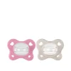 Chicco PhysioForma Dual Soft Pacifier 6-16m Pink/Grey x2
