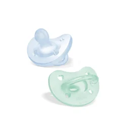 Chicco PhysioForma Soft Silicone Pacifier 2-6m Green/Blue x2