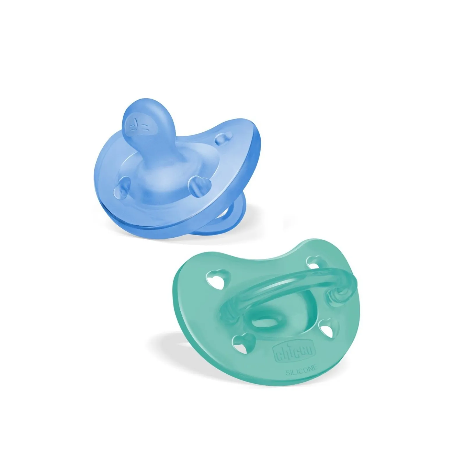 Chicco PhysioForma Soft Silicone Pacifier 6-16m Green/Blue x2