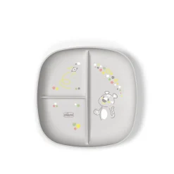Chicco Portioned Plate 12m+ Grey