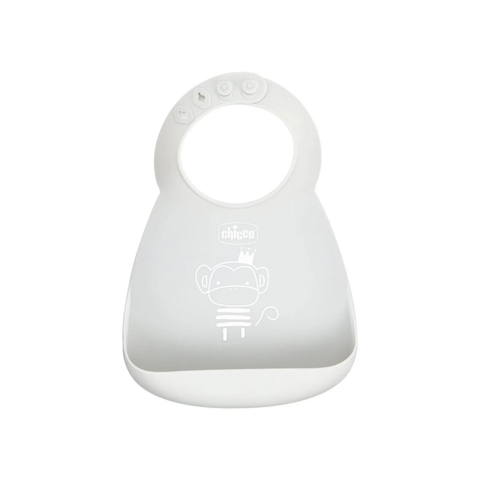 Chicco Take Eat Easy Silicone Roll Bib 6m+ Grey