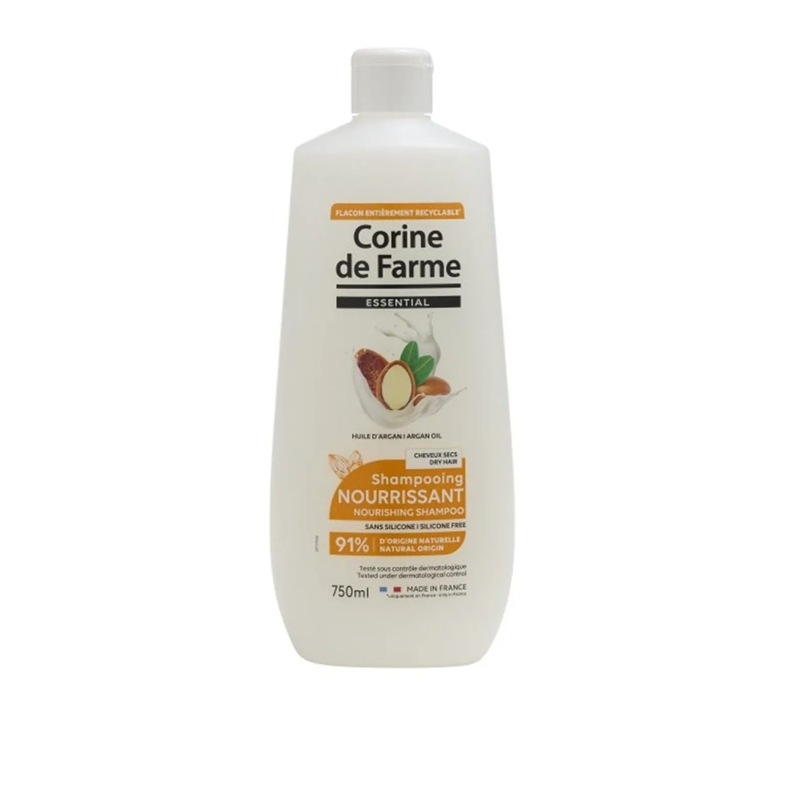 Corine de Farme Essential Argan Oil Nourishing Shampoo 750ml (25.36floz)