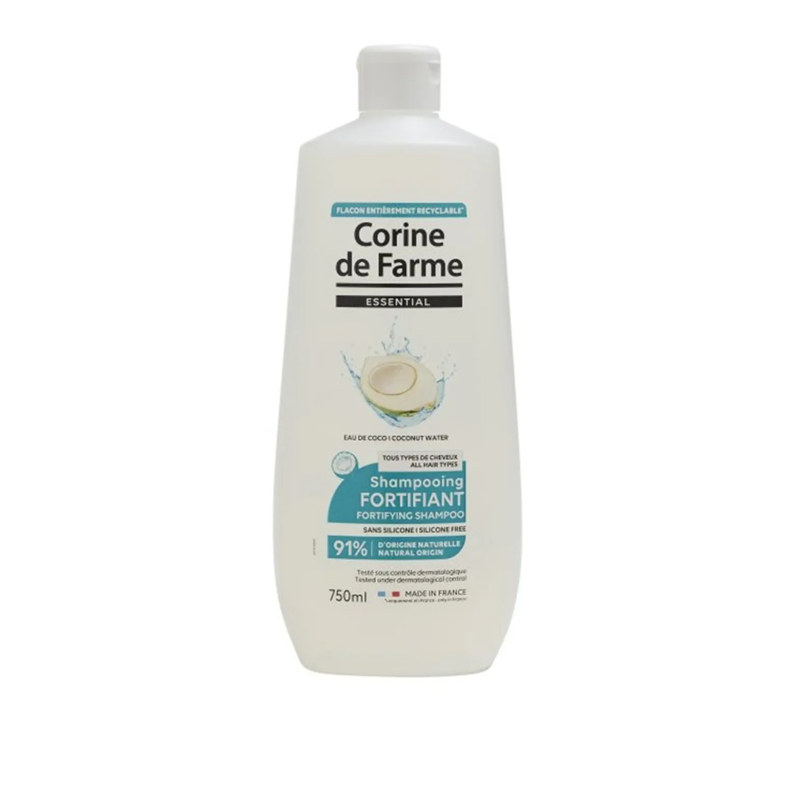 Corine de Farme Essential Coconut Water Fortifying Shampoo 750ml (25.3floz)