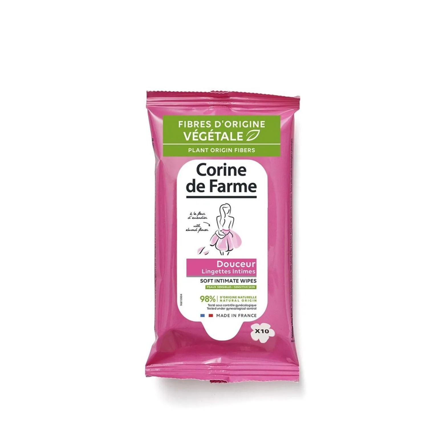 Corine de Farme Soft Intimate Wipes with Almond Flower x10
