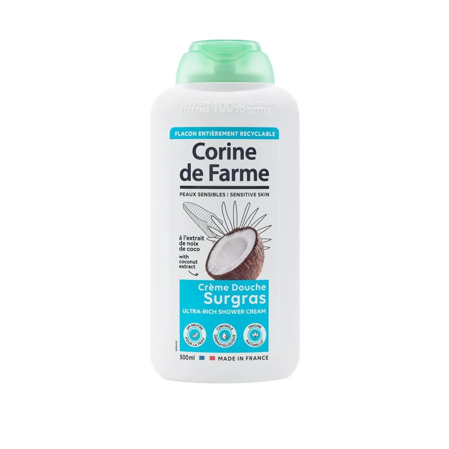Corine de Farme Ultra-Rich Shower Cream with Coconut Extract 500ml (16.9floz)