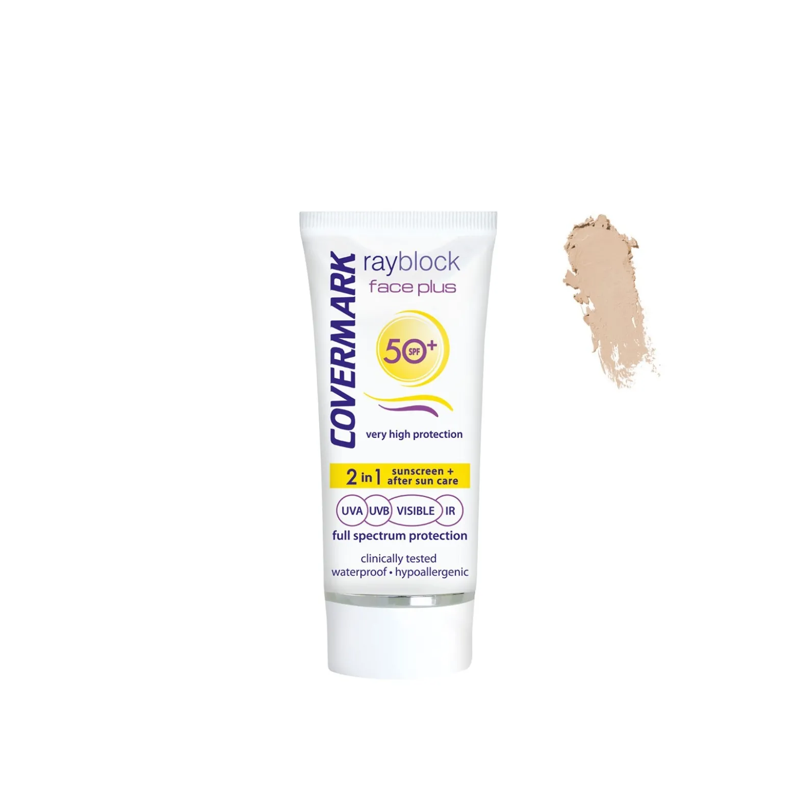 Covermark Rayblock Face Plus Tinted Cream Oily/Acneic 2-In-1 Sunscreen SPF50+ Soft Brown 50ml (1.69floz)