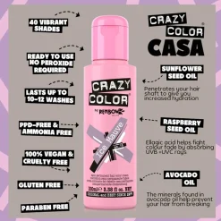 Crazy Color Semi-Permanent Hair Color Cream 75 Ice Mauve 100ml (3.38floz)