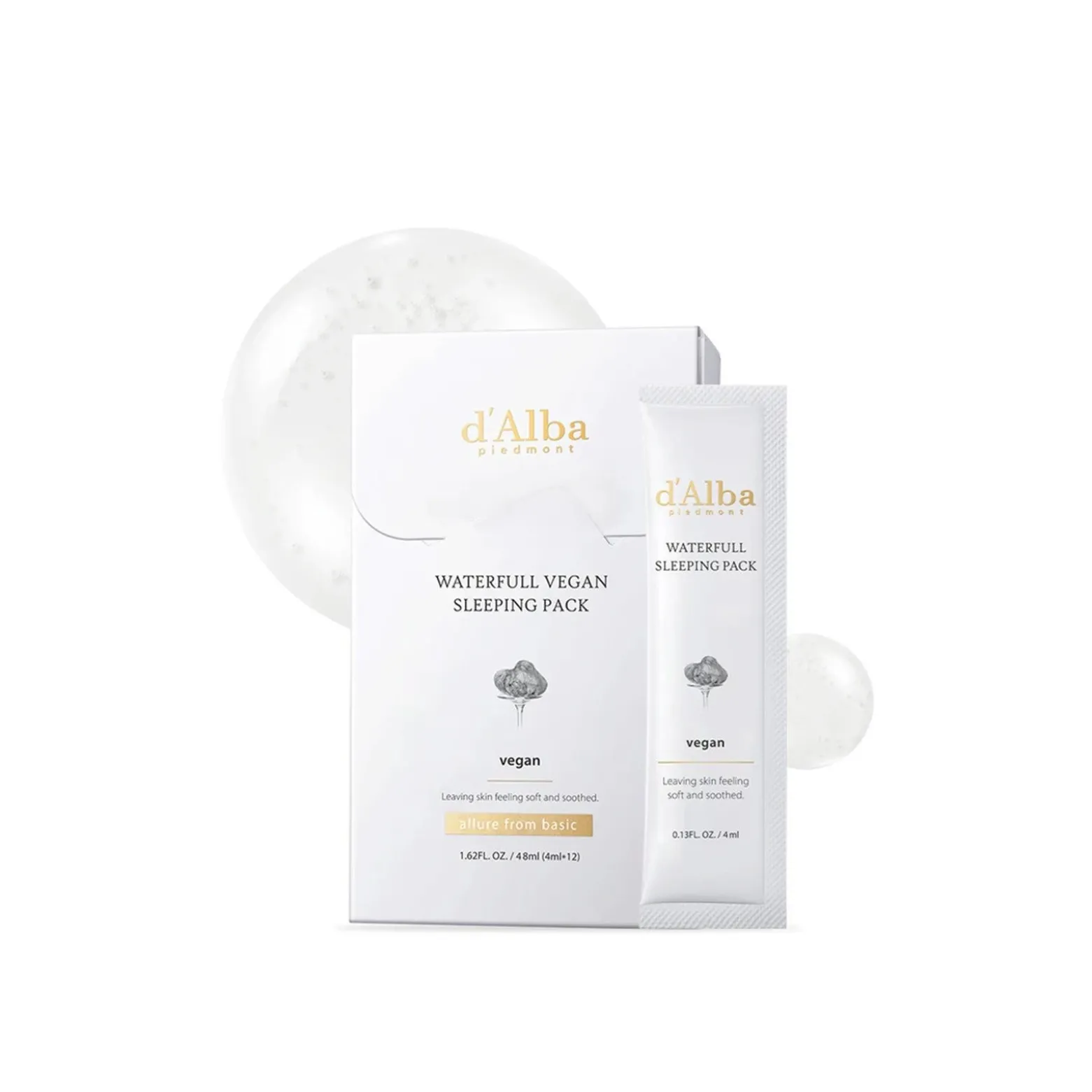 d'Alba Waterfull Vegan Sleeping Pack 12x4ml (12x0.13floz)