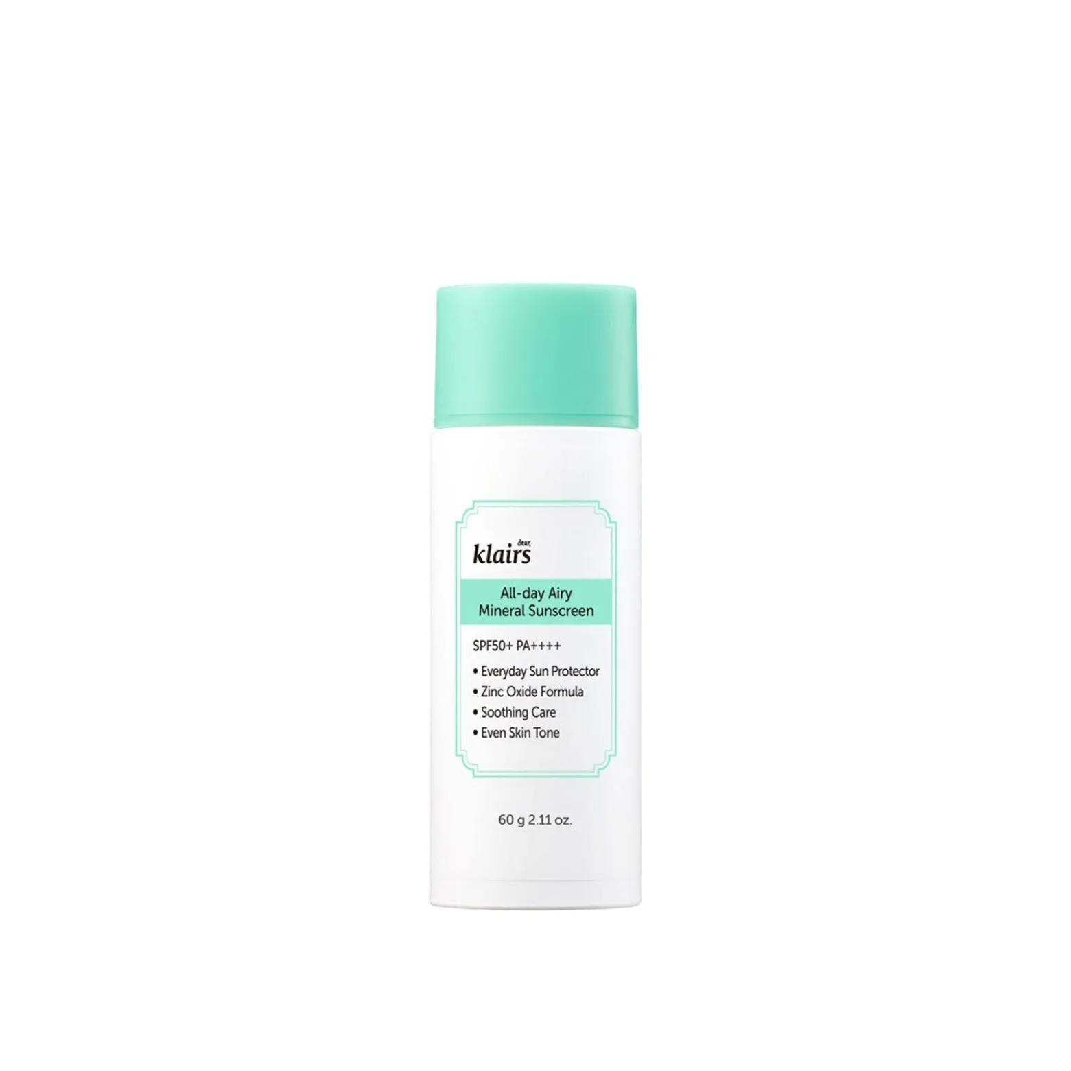 Dear, Klairs All-day Airy Mineral Sunscreen SPF50+ 60g (2.11oz)
