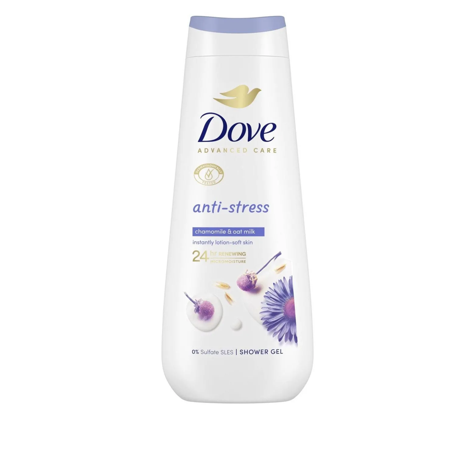 Dove Advanced Care Anti-Stress 24h Chamomile & Oat Milk Shower Gel 600ml (20.3floz)