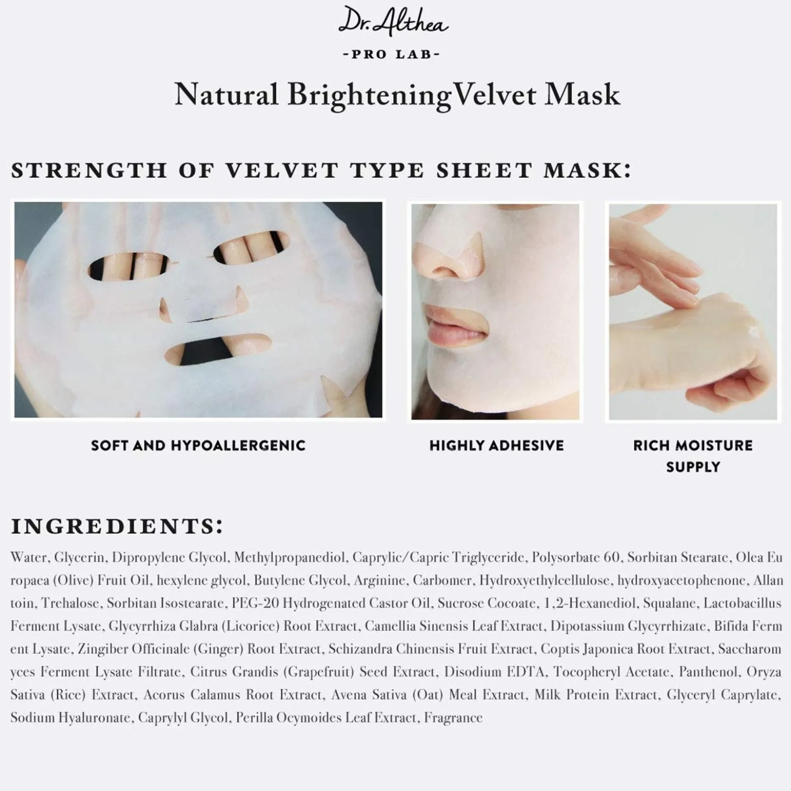 Dr. Althea Natural Brightening Velvet Mask x1