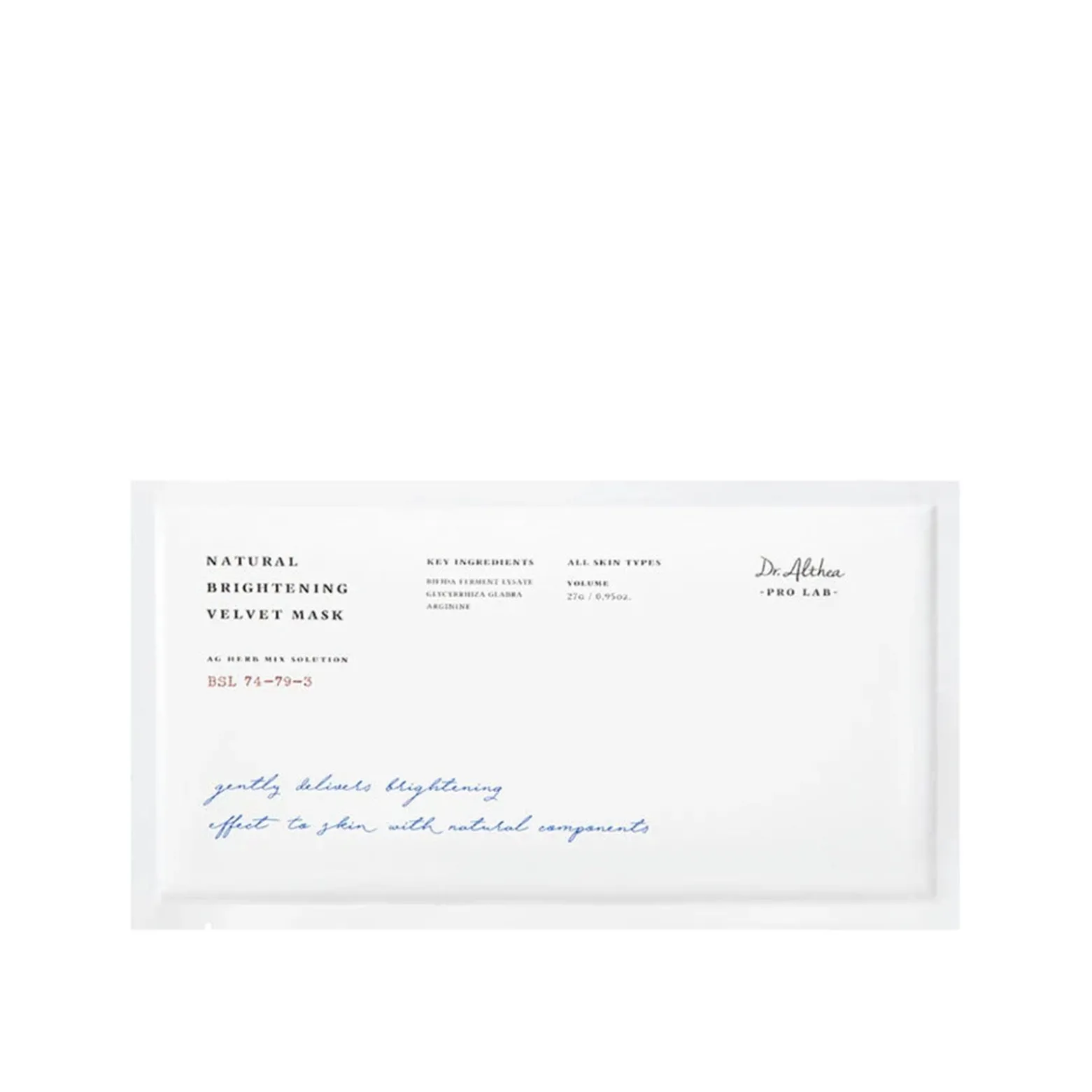 Dr. Althea Natural Brightening Velvet Mask x1