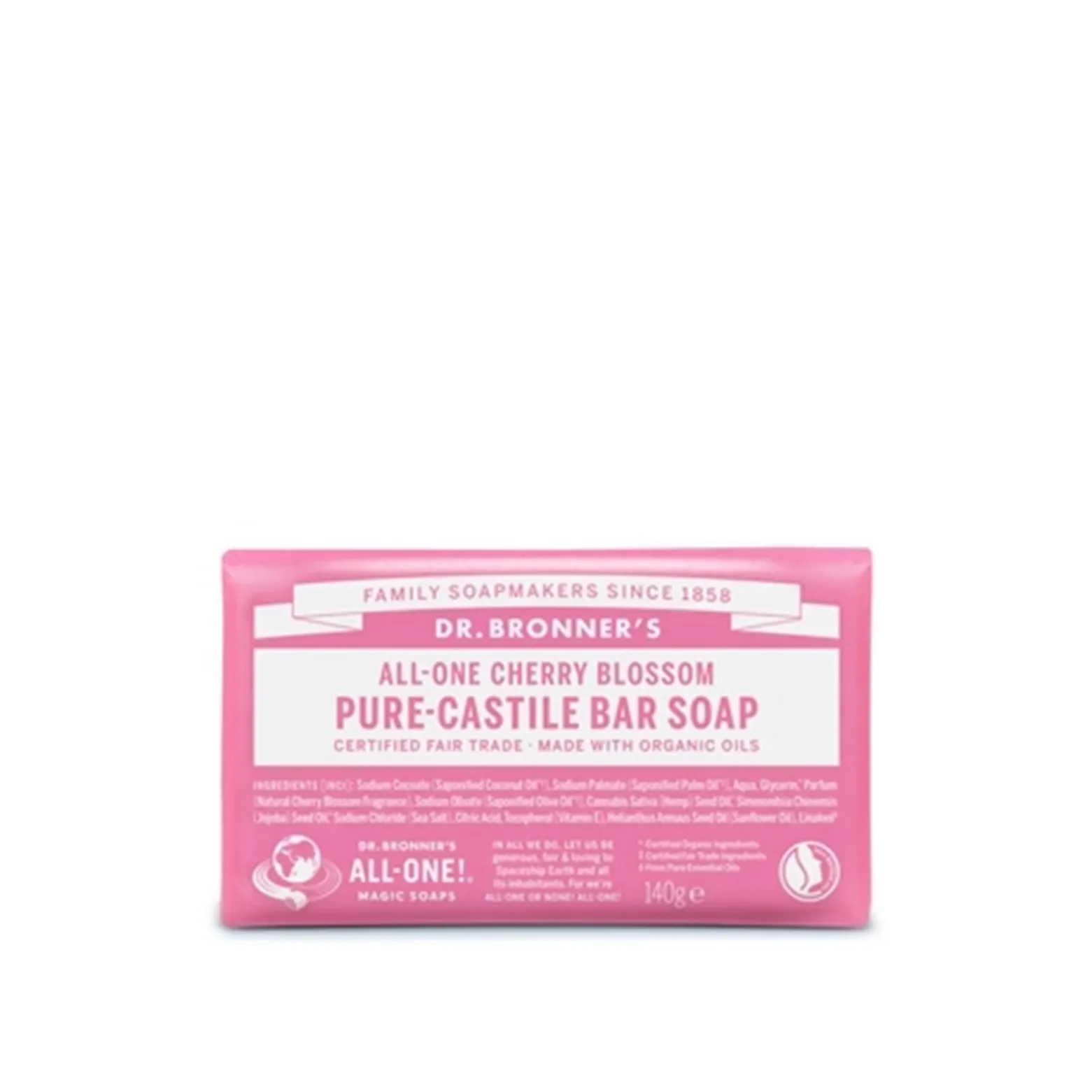 Dr. Bronner's All-One Pure-Castile Bar Soap Cherry Blossom 140g (4.93oz)