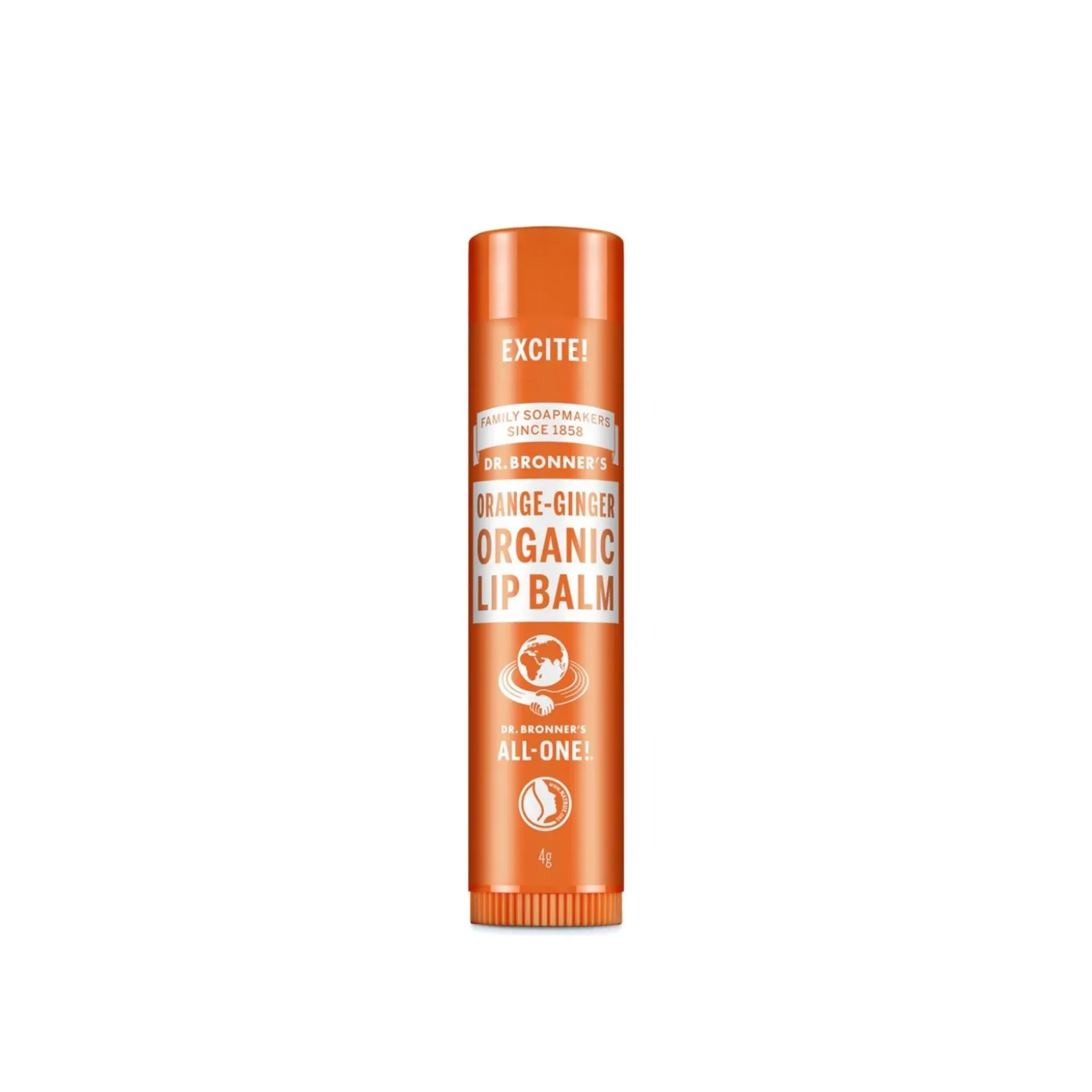 Dr. Bronner's Organic Lip Balm Orange Ginger 4g (0.14oz)