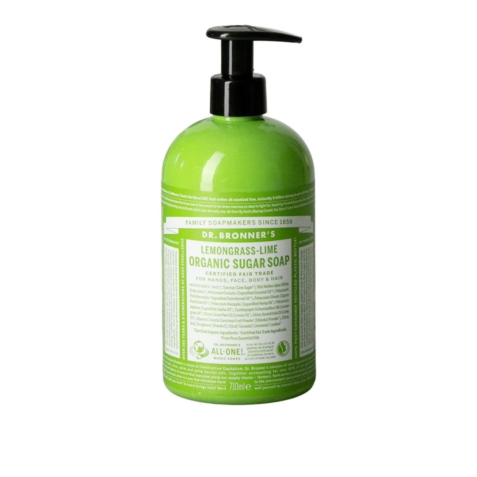 Dr. Bronner's Organic Sugar Soap Lemongrass-Lime 710ml (24floz)