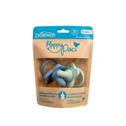 Dr. Brown’s HappyPaci Silicone Pacifier 0-6m Green and Blue x2