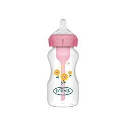 Dr. Brown’s Options+ Anti-Colic Wide-Neck BPA-Free Plastic Bottle 0m+ Pink 270ml (9.13floz)