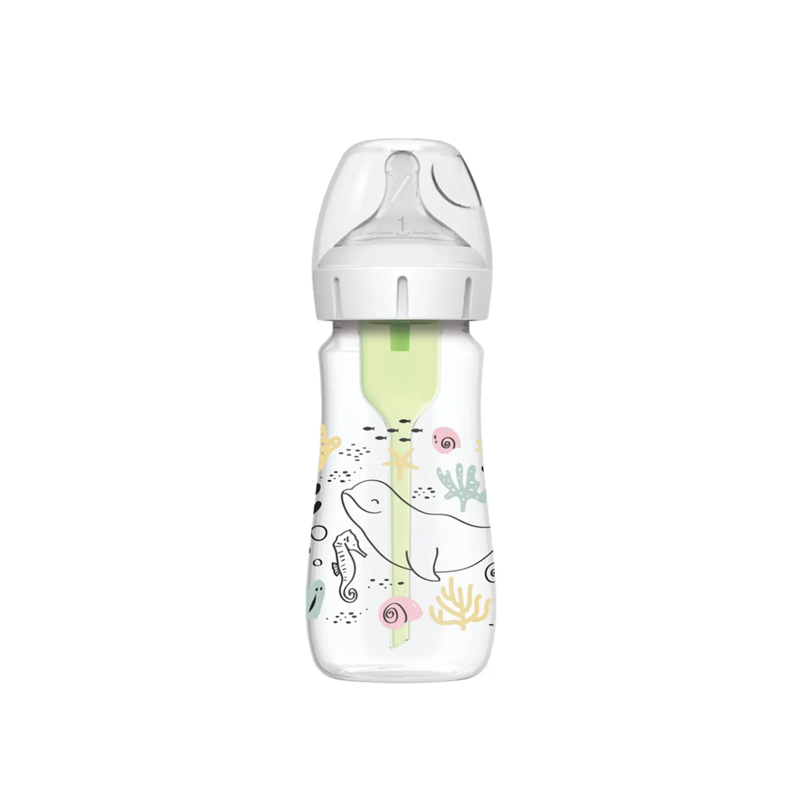 Dr. Brown’s Options+ Anti-Colic Wide-Neck BPA-Free Plastic Bottle 0m+ Ocean 270ml (9.1floz)