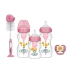 Dr. Brown's Options+ Anti-Colic Wide-Neck BPA-Free Plastic Pink Bottle Gift Set