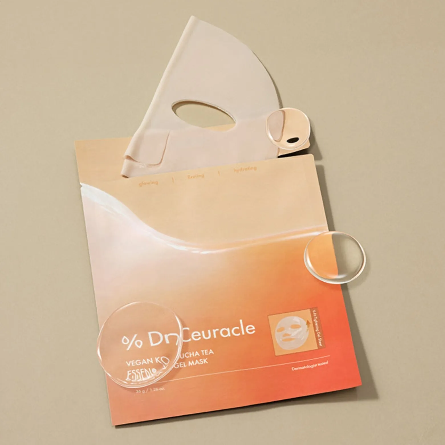 Dr. Ceuracle Vegan Kombucha Tea Essence In Gel Mask 36g (1.26oz)