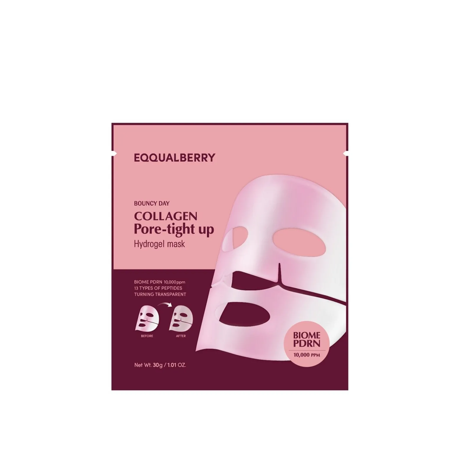 Eqqualberry Bouncy Day Collagen Pore-Tight Up Hydrogel Mask 30g (1.01oz)