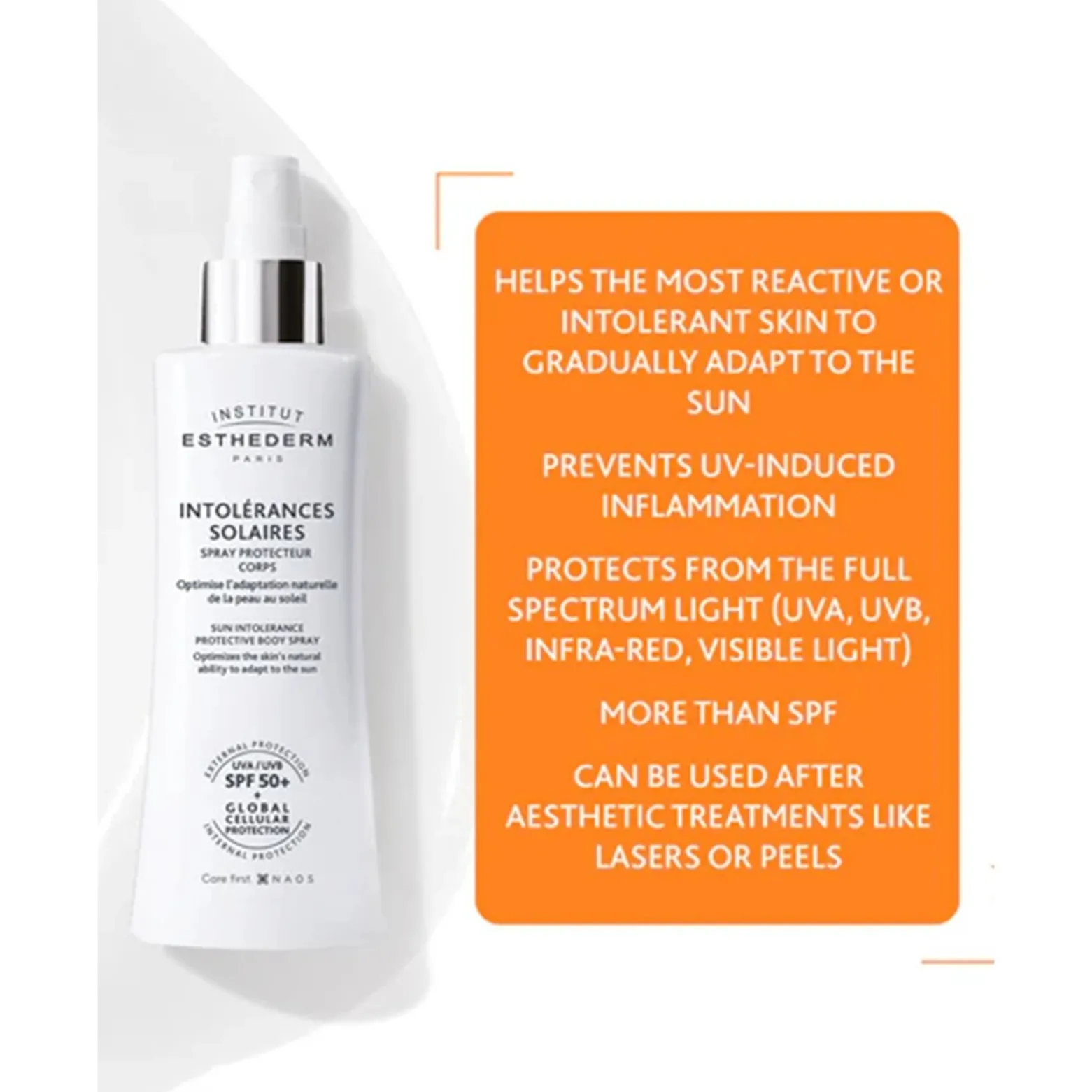 Esthederm Sun Intolerance Protective Body Spray SPF50+ Sunscreen 150ml (5.07floz)