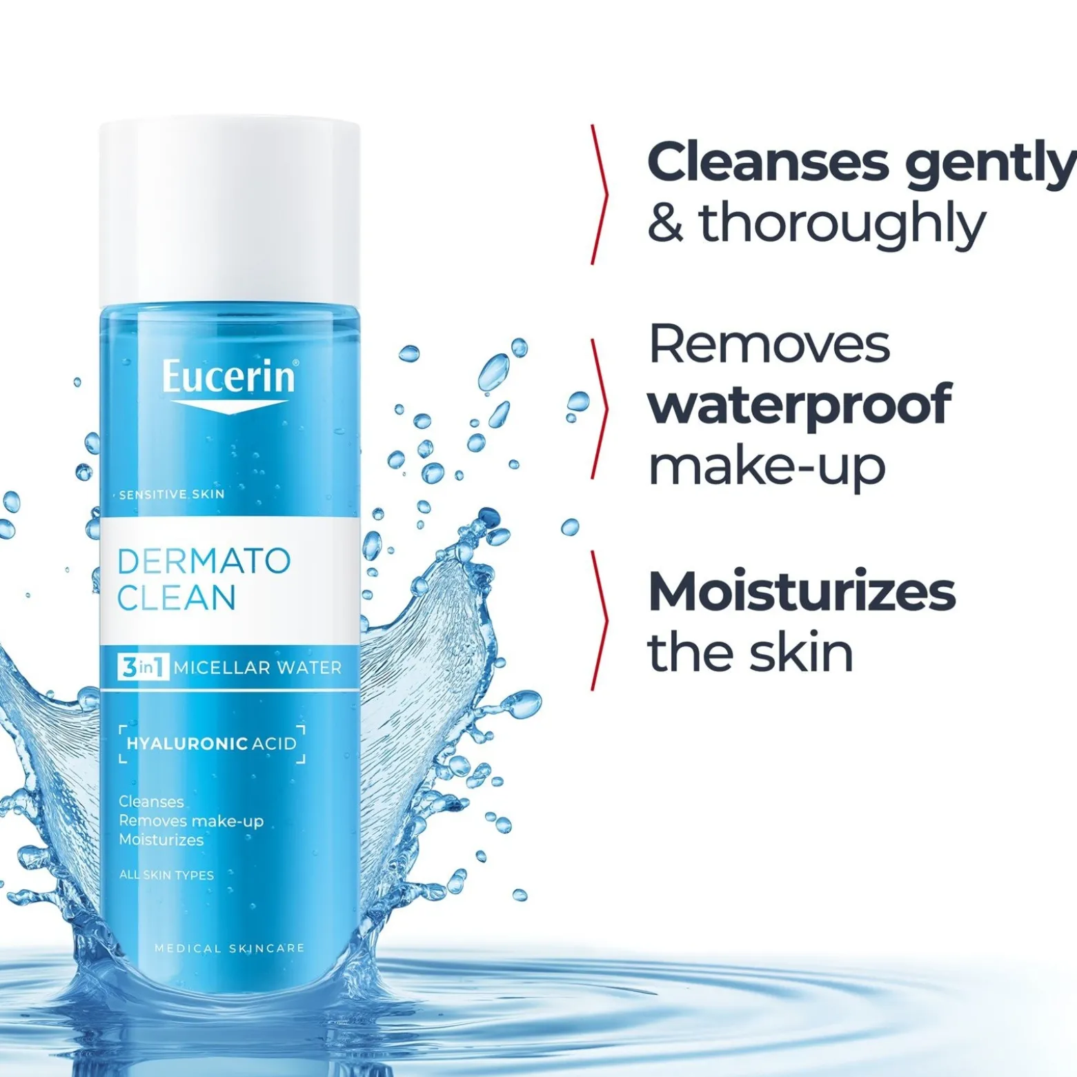 Eucerin DermatoCLEAN 3-In-1 Micellar Water 200ml (6.76floz)
