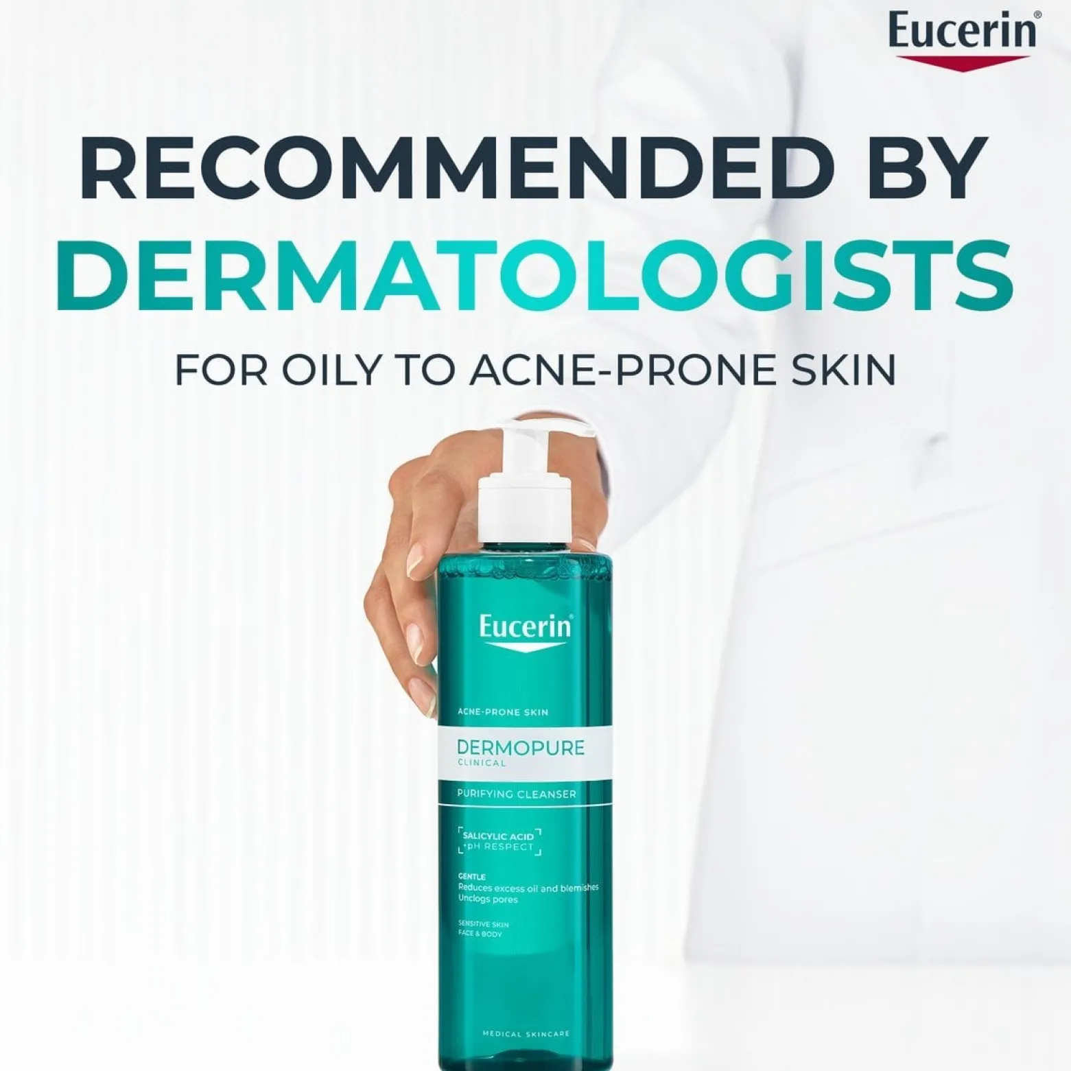 Eucerin DERMOPURE Clinical Purifying Cleansing Gel Acne-Prone Skin 200ml (6.76floz)