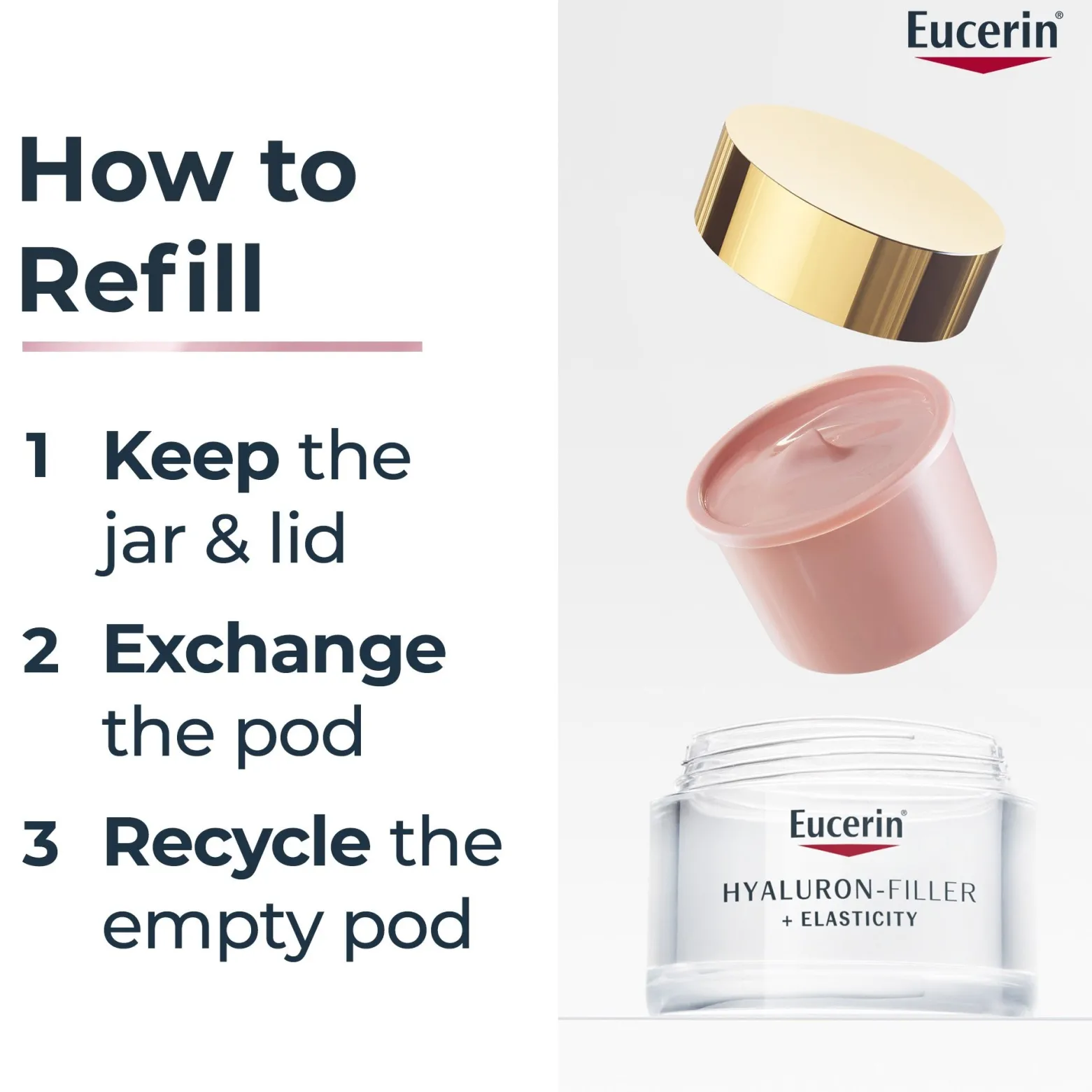 Eucerin Hyaluron-Filler + Elasticity Day Cream Rosé SPF30 Refill 50ml (1.69floz)