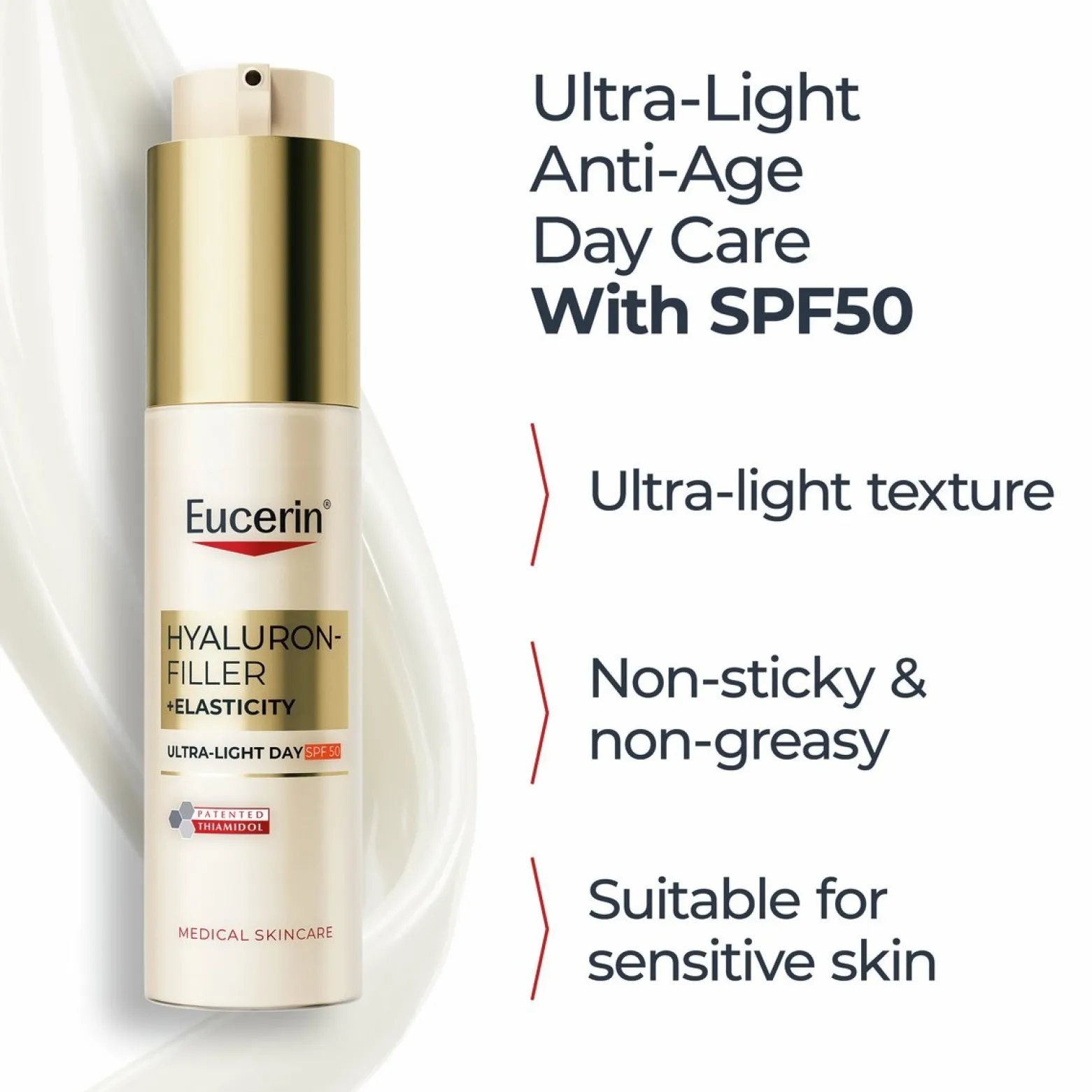 Eucerin Hyaluron-Filler + Elasticity Ultra-Light Day Cream SPF50 50ml (1.69floz)