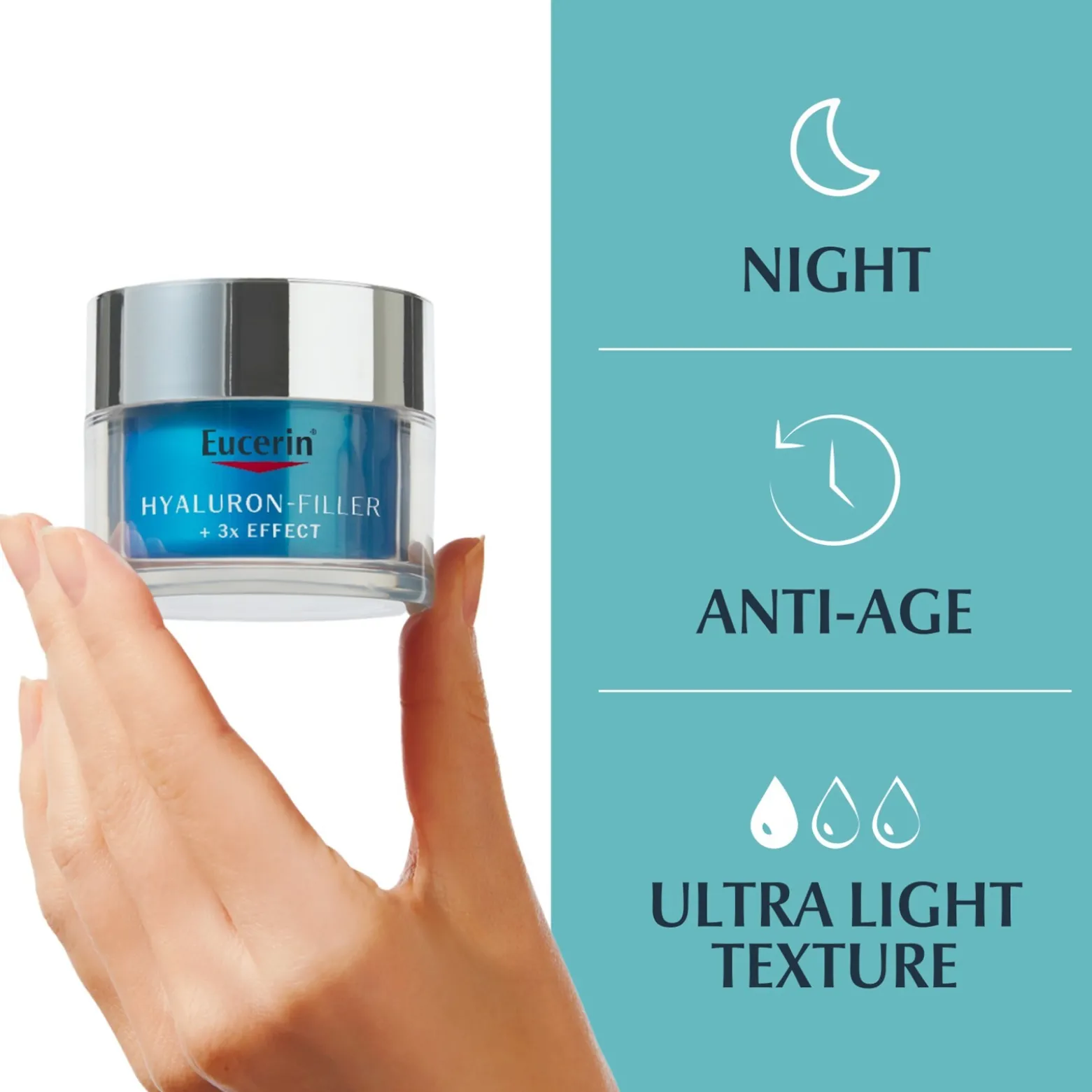 Eucerin Hyaluron-Filler 3x Effect Ultra-Light Hydra Night Gel 50ml (1.69floz)