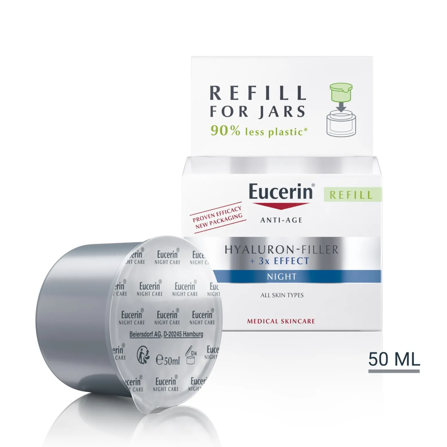 Eucerin Hyaluron-Filler 3x Effect Night Cream Refill Anti-Aging 50ml (1.69floz)