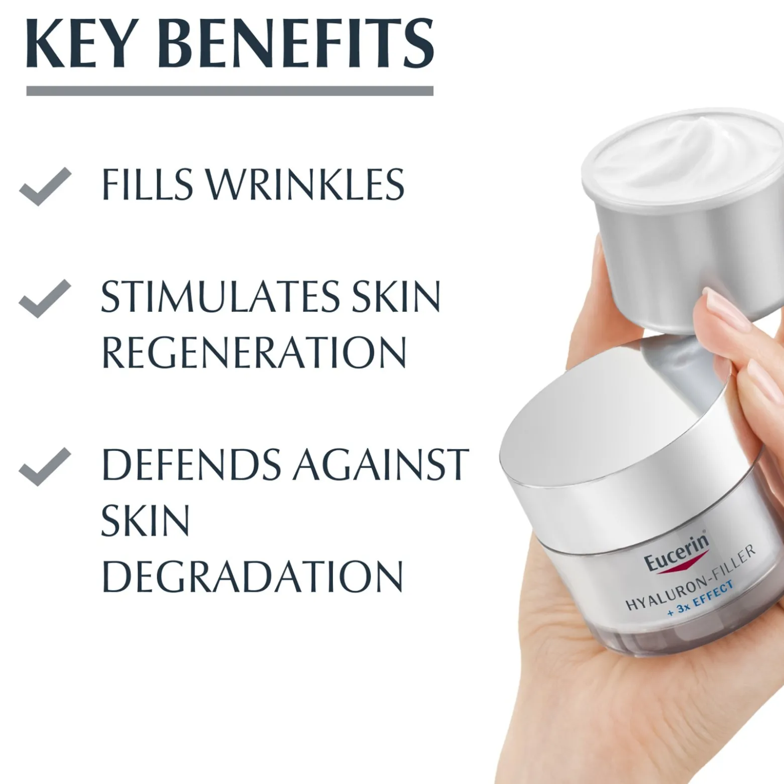 Eucerin Hyaluron-Filler 3x Effect Night Cream Refill Anti-Aging 50ml (1.69floz)