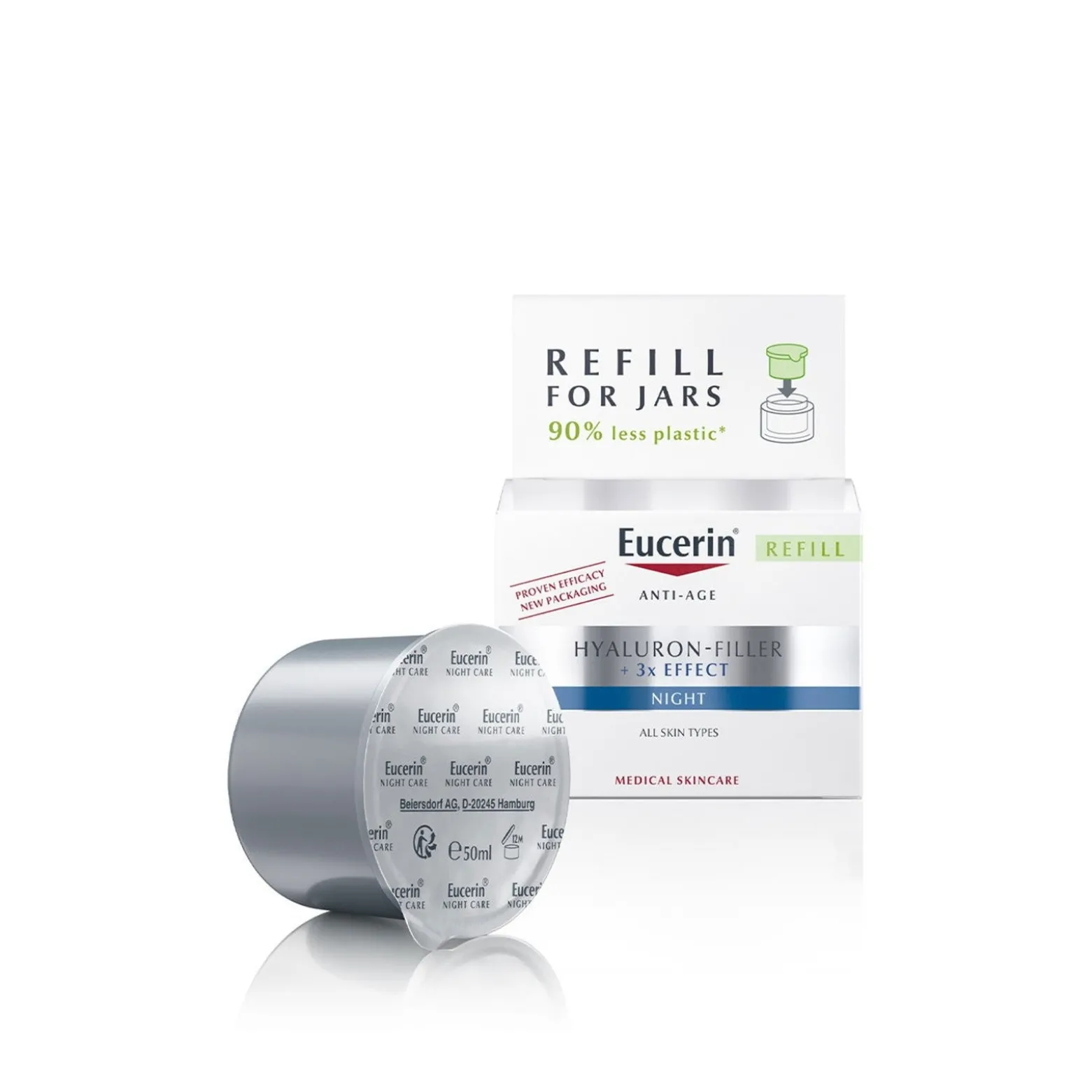 Eucerin Hyaluron-Filler 3x Effect Night Cream Refill Anti-Aging 50ml (1.69floz)