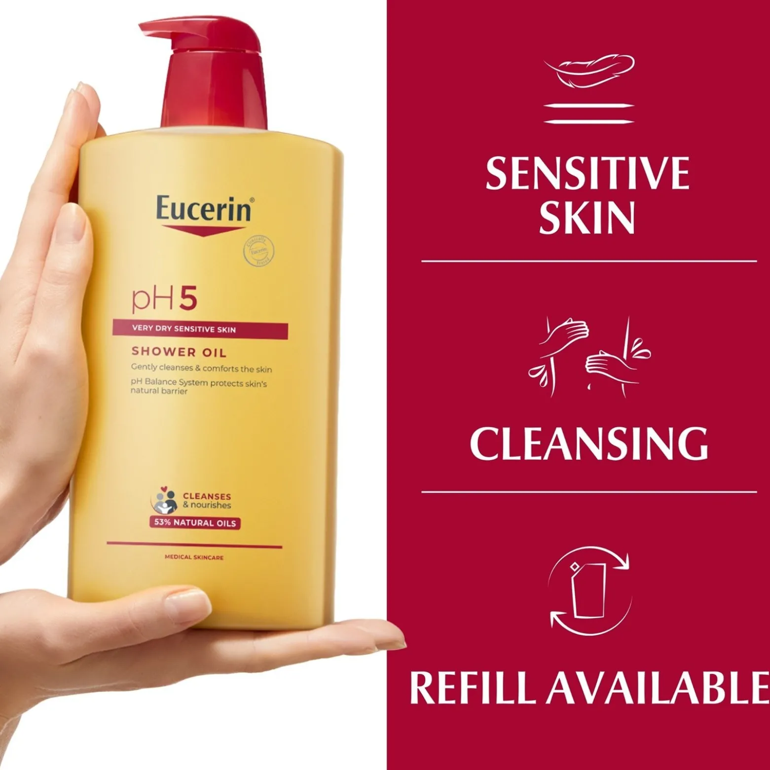 Eucerin pH5 Shower Oil Sensitive Skin 1L (33.81floz)