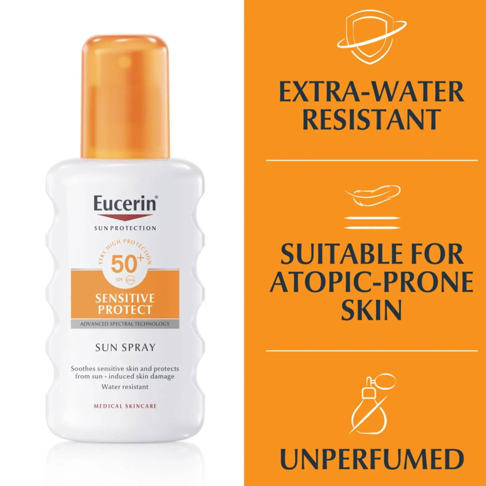Eucerin Sun Sensitive Protect Sun Spray Sunscreen SPF50+ 200ml (6.76floz)