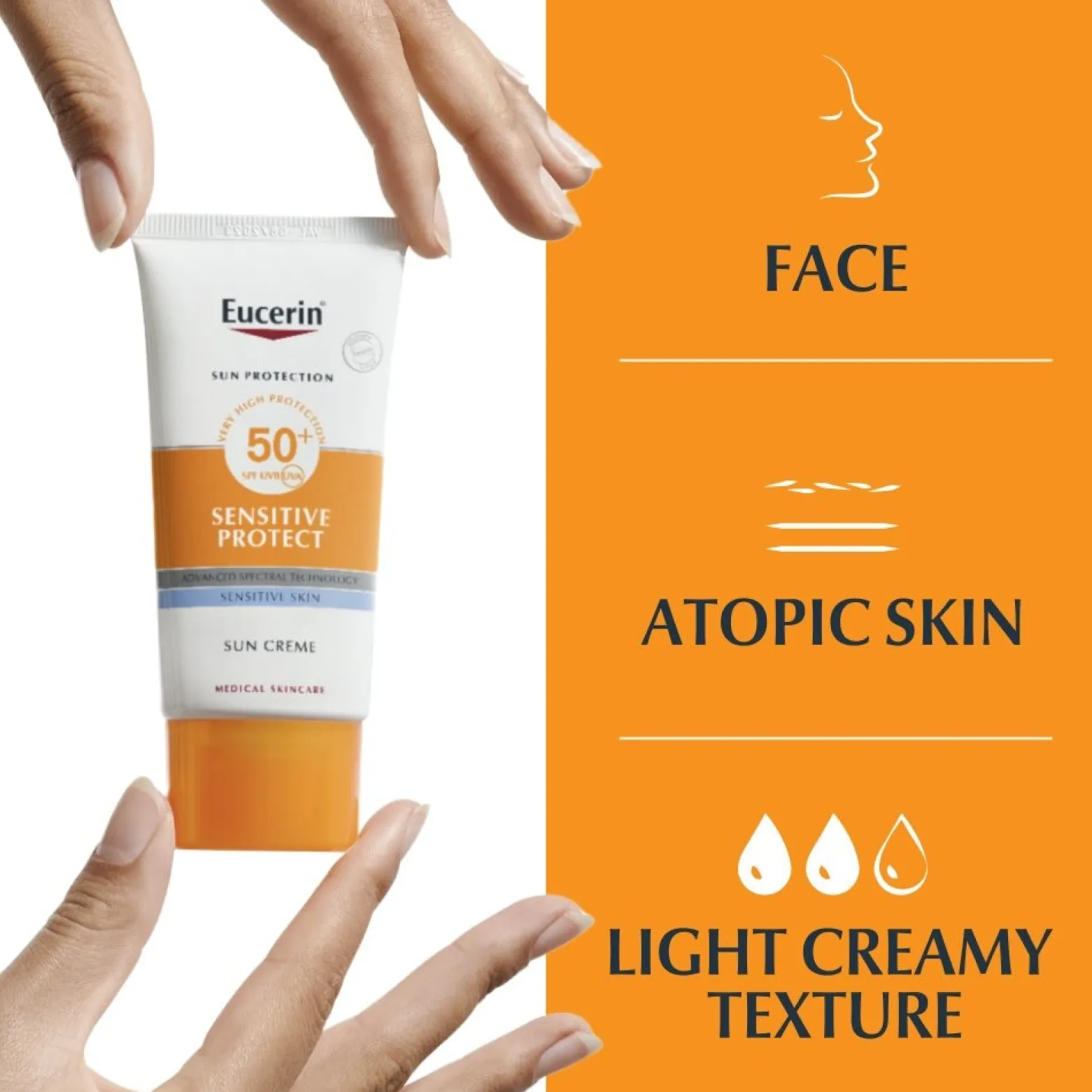 Eucerin Sun Sensitive Protect Cream SPF50+ Sunscreen 50ml (1.69floz)