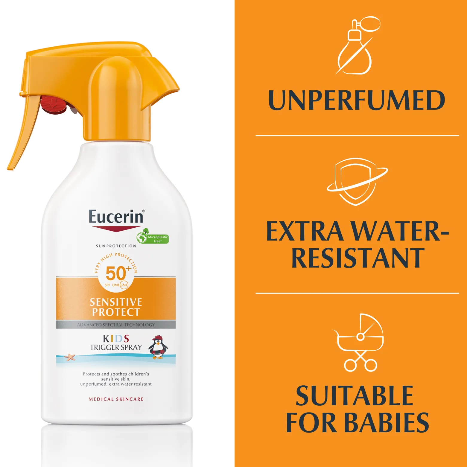 Eucerin Sun Sensitive Protect Kids Trigger Spray SPF50+ Sunscreen 250ml (8.4floz)