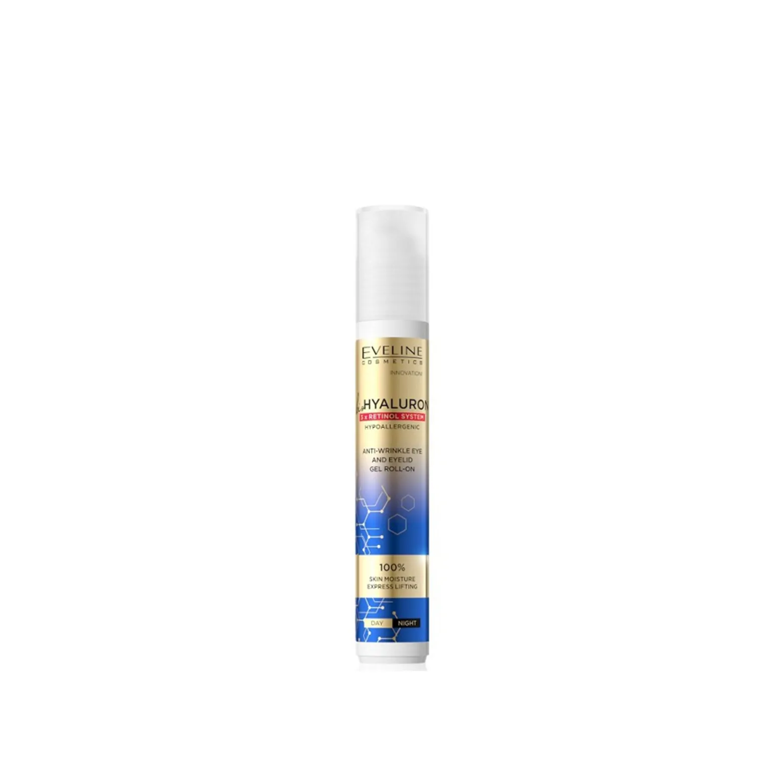 Eveline Cosmetics BioHyaluron 3x Retinol System Anti-Wrinkle Eye and Eyelid Gel Roll-On 15ml (0.53floz)