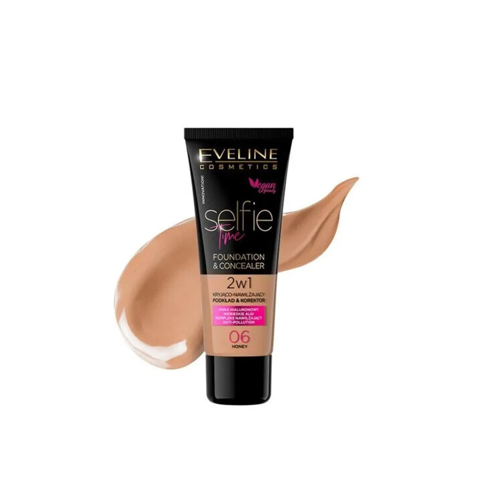 Eveline Cosmetics Selfie Time 2-In-1 Foundation & Concealer 06 Honey 30ml (1.06 fl oz)