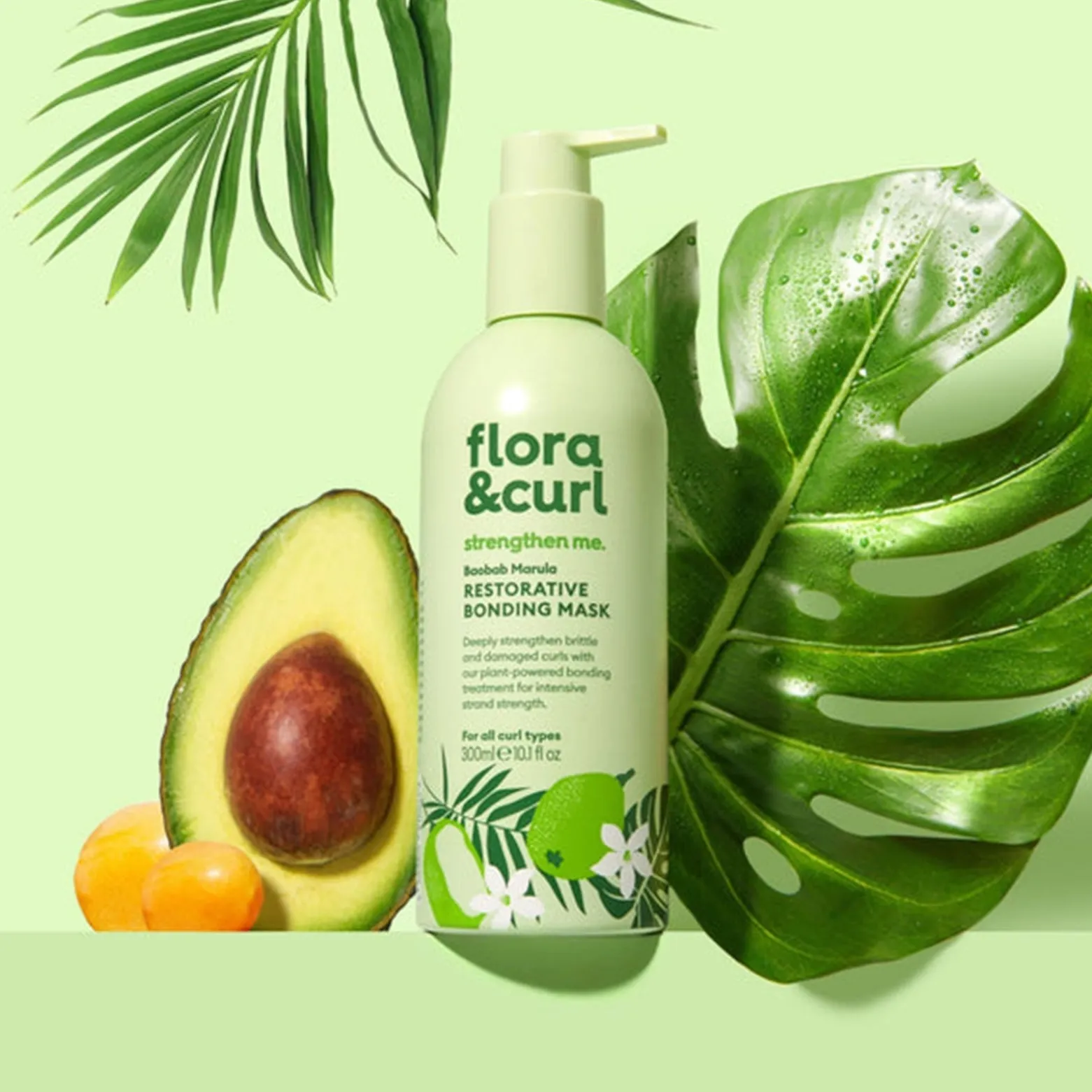 Flora & Curl strengthen me. Baobab Marula Restorative Bonding Mask 300ml (10.1floz)