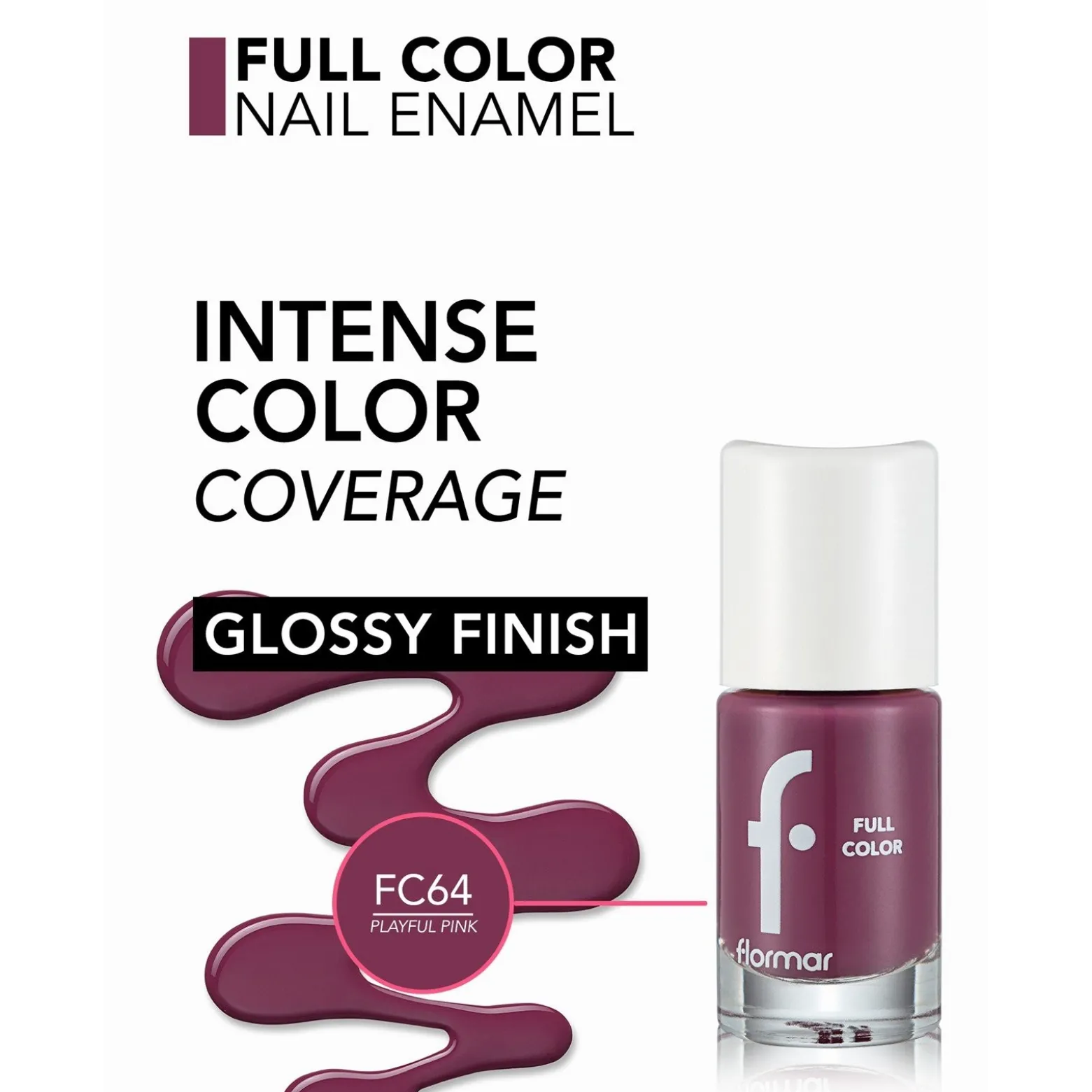 Flormar Full Color Nail Enamel 64 Playful Pink 8ml (0.27floz)