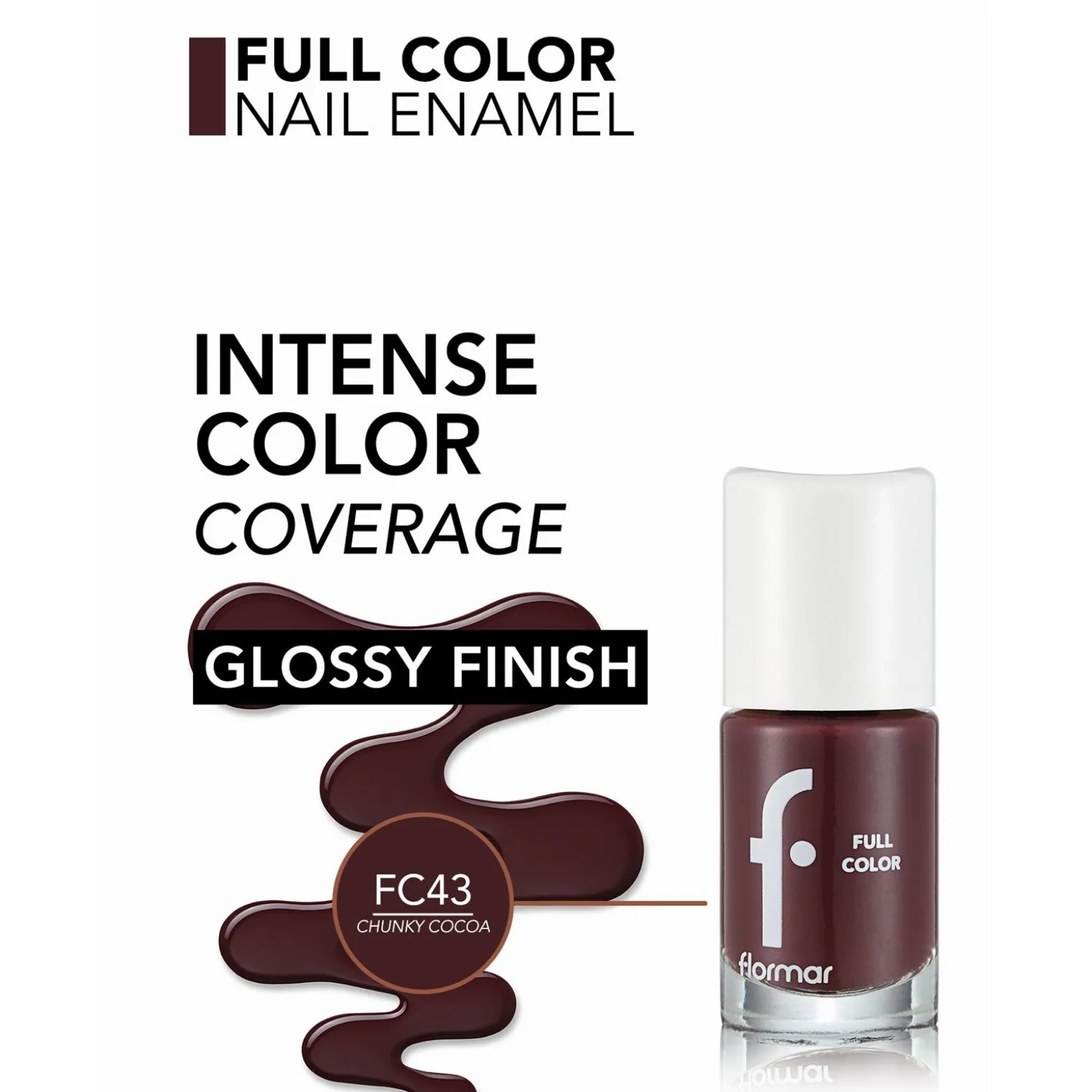 Flormar Full Color Nail Enamel 43 Chunky Cocoa 8ml (0.27floz)