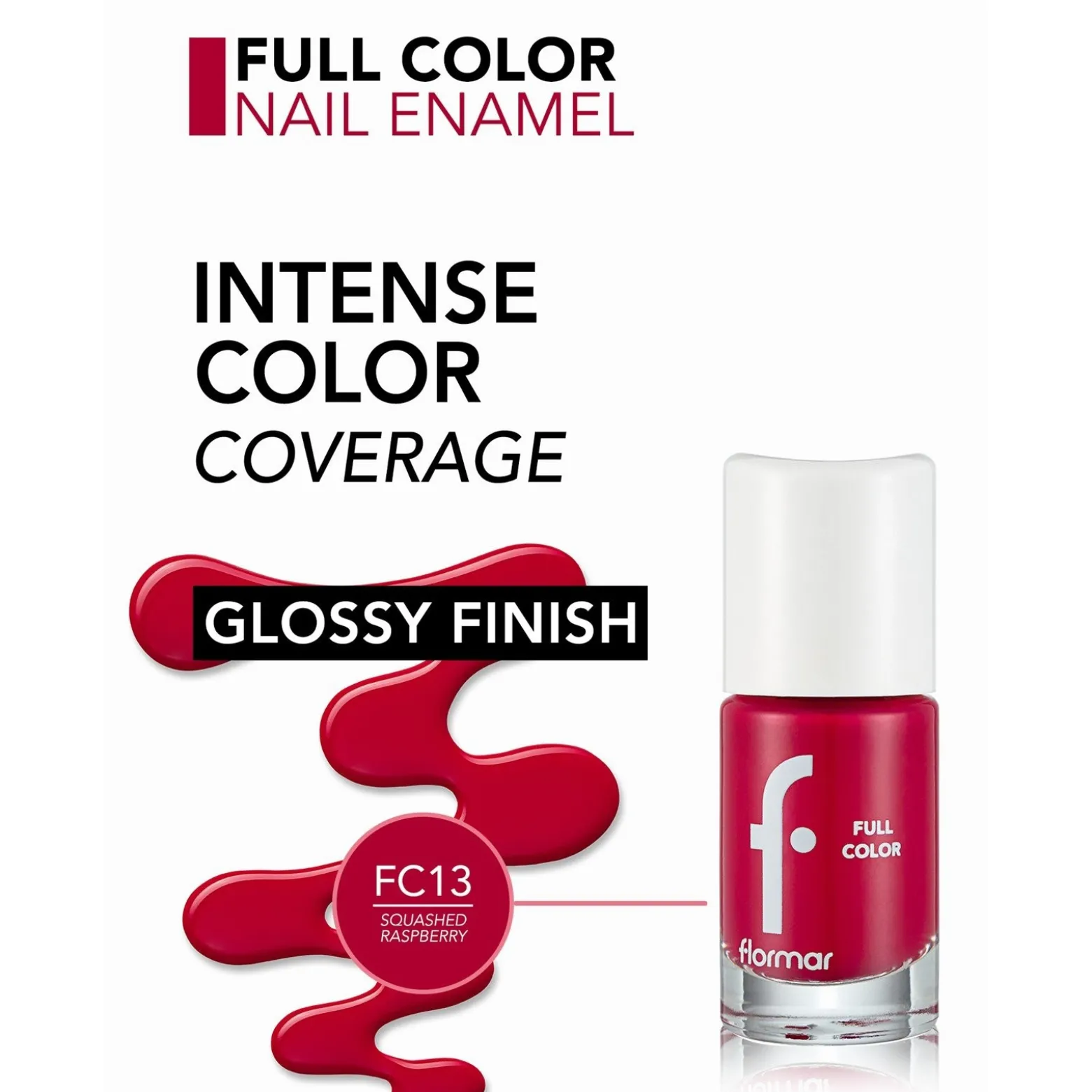 Flormar Full Color Nail Enamel 13 Squashed Raspberry 8ml (0.27floz)