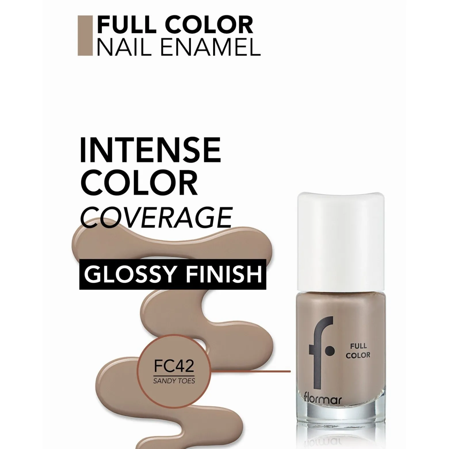 Flormar Full Color Nail Enamel 42 Sandy Toes 8ml (0.27floz)