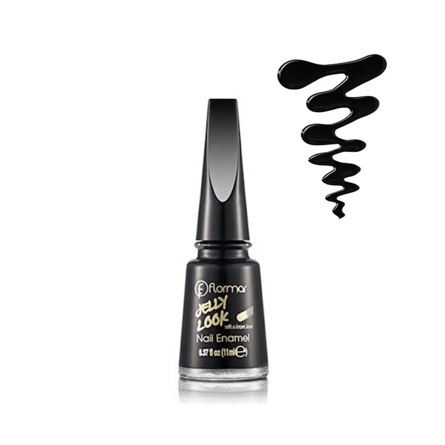 Flormar Jelly Look Nail Enamel 28 Patent Black Leather 11ml (0.37floz)