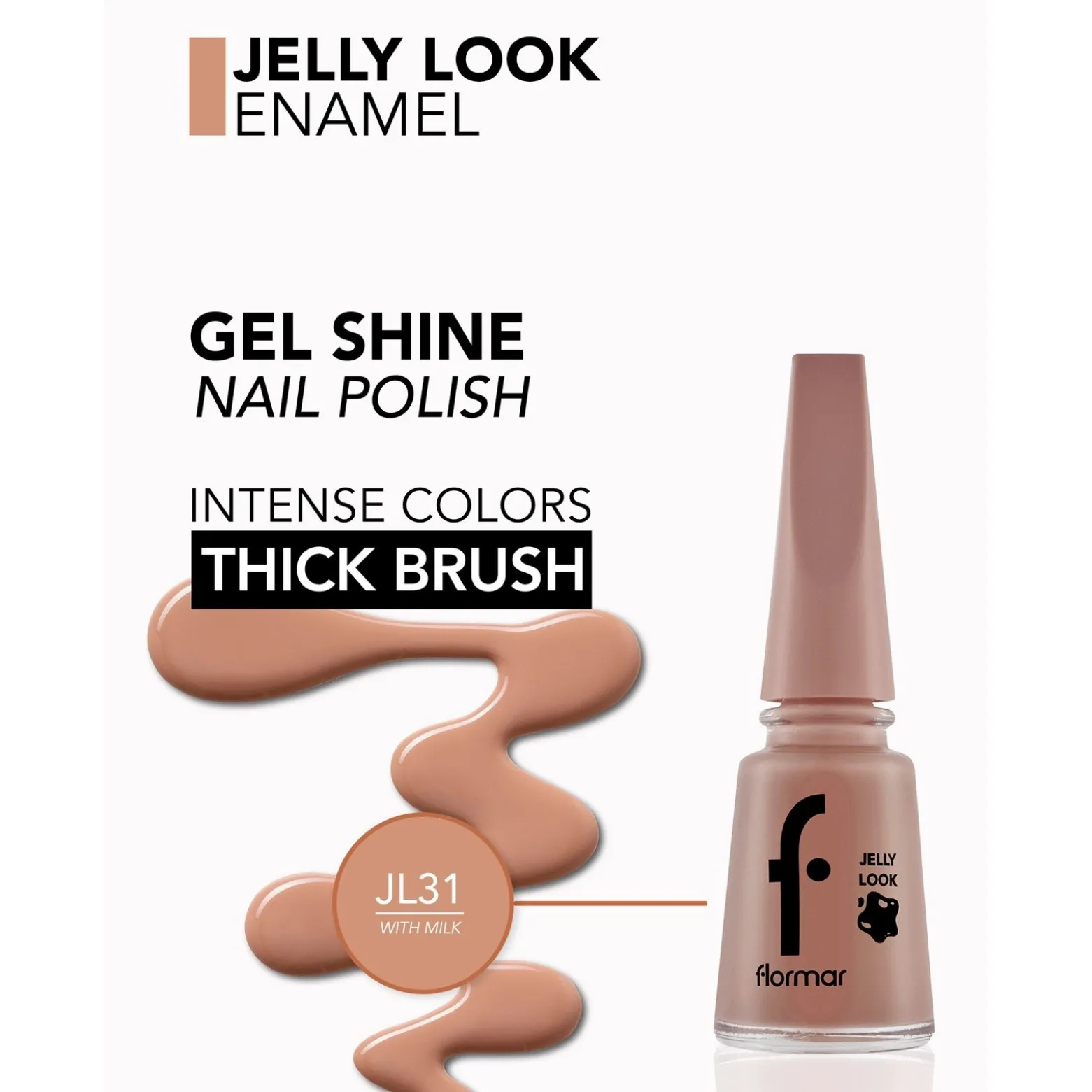 Flormar Jelly Look Nail Enamel 31 Coffee with Milk 11ml (0.37floz)