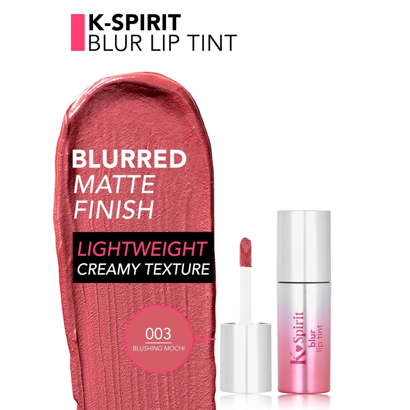 Flormar K-Spirit Blur Lip Tint 003 Blushing Mochi 4ml (0.13floz)